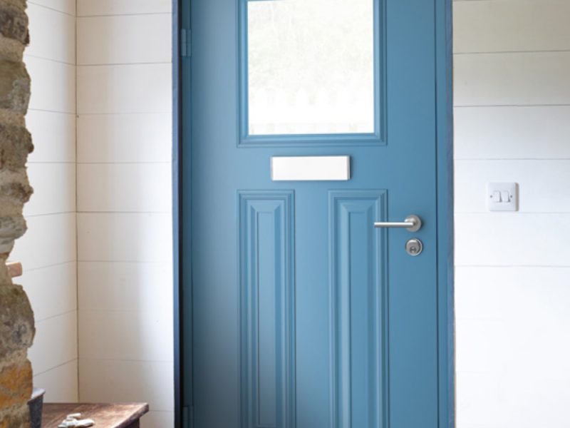 blue residential aluminium doors drakes broughton
